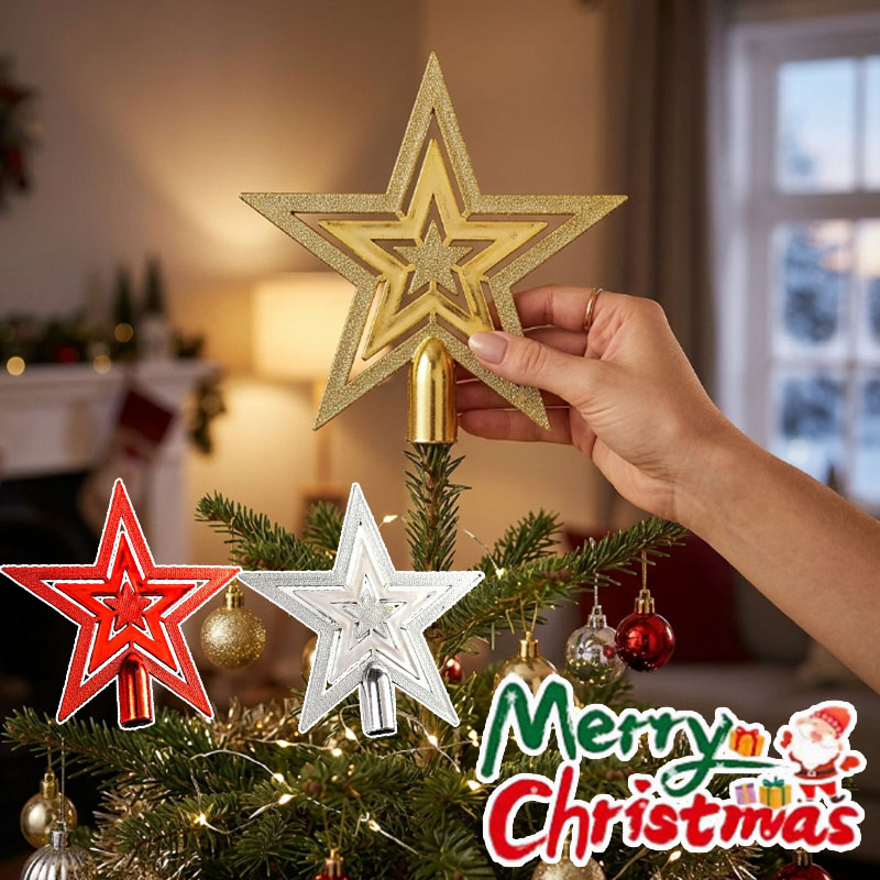 Star Tree Topper - 1-20PCS Five Point Star Ornament Christmas