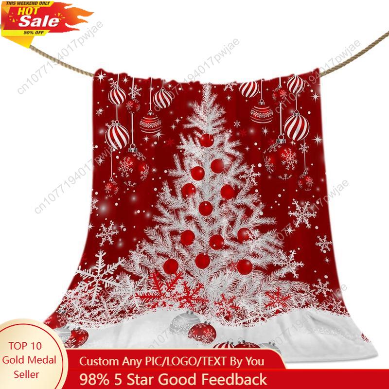 Christmas Throw Blanket - Red Christmas Throw Blankets, White Xmas