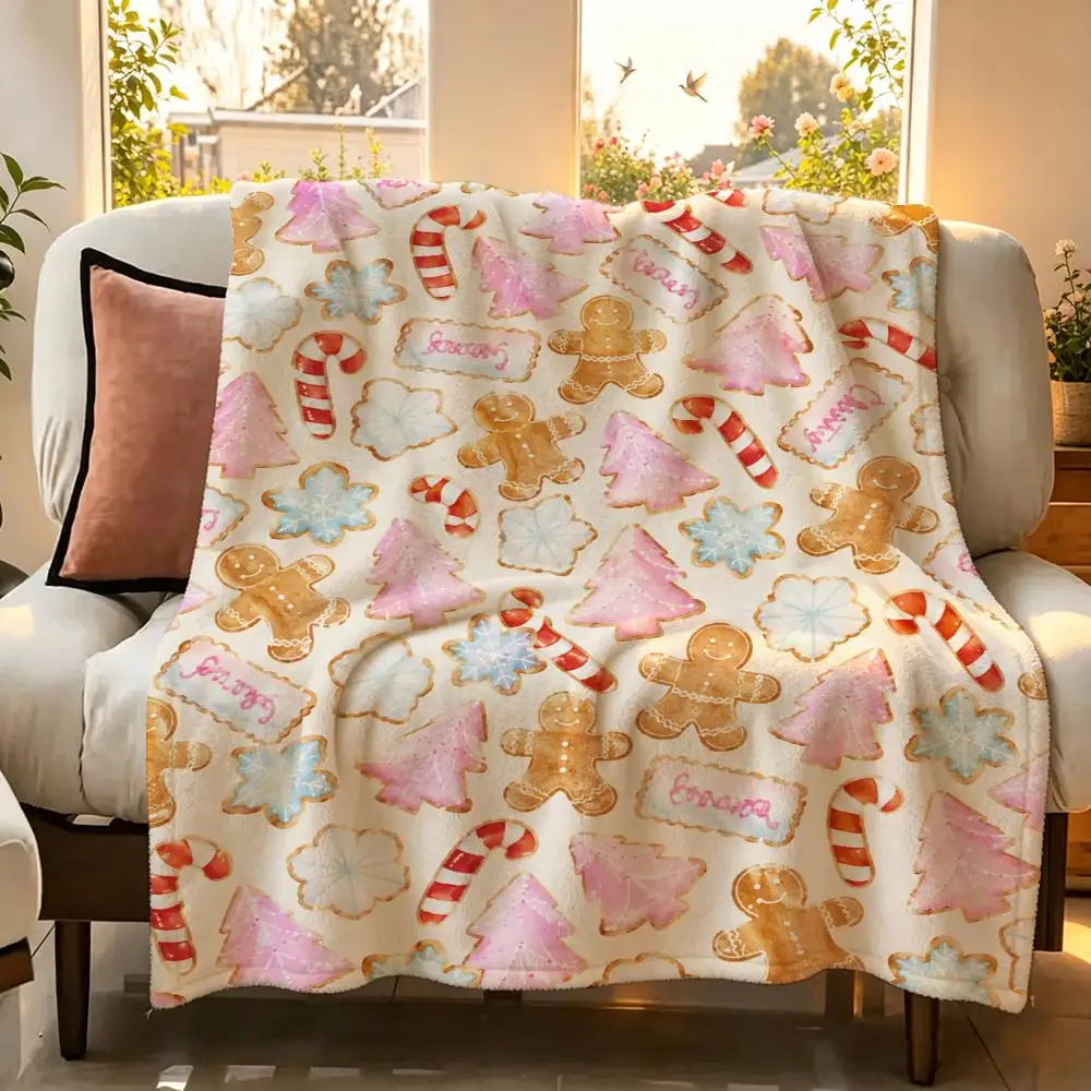Sweet Pink Christmas Pattern T - огляд і ціна Christmas Throw Blanket