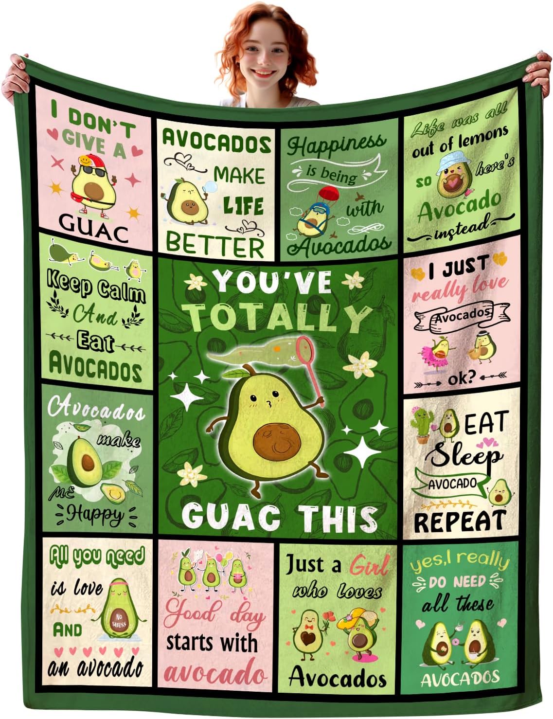 Avocado Blanket Cartoon Avocad - огляд і ціна Christmas Throw Blanket