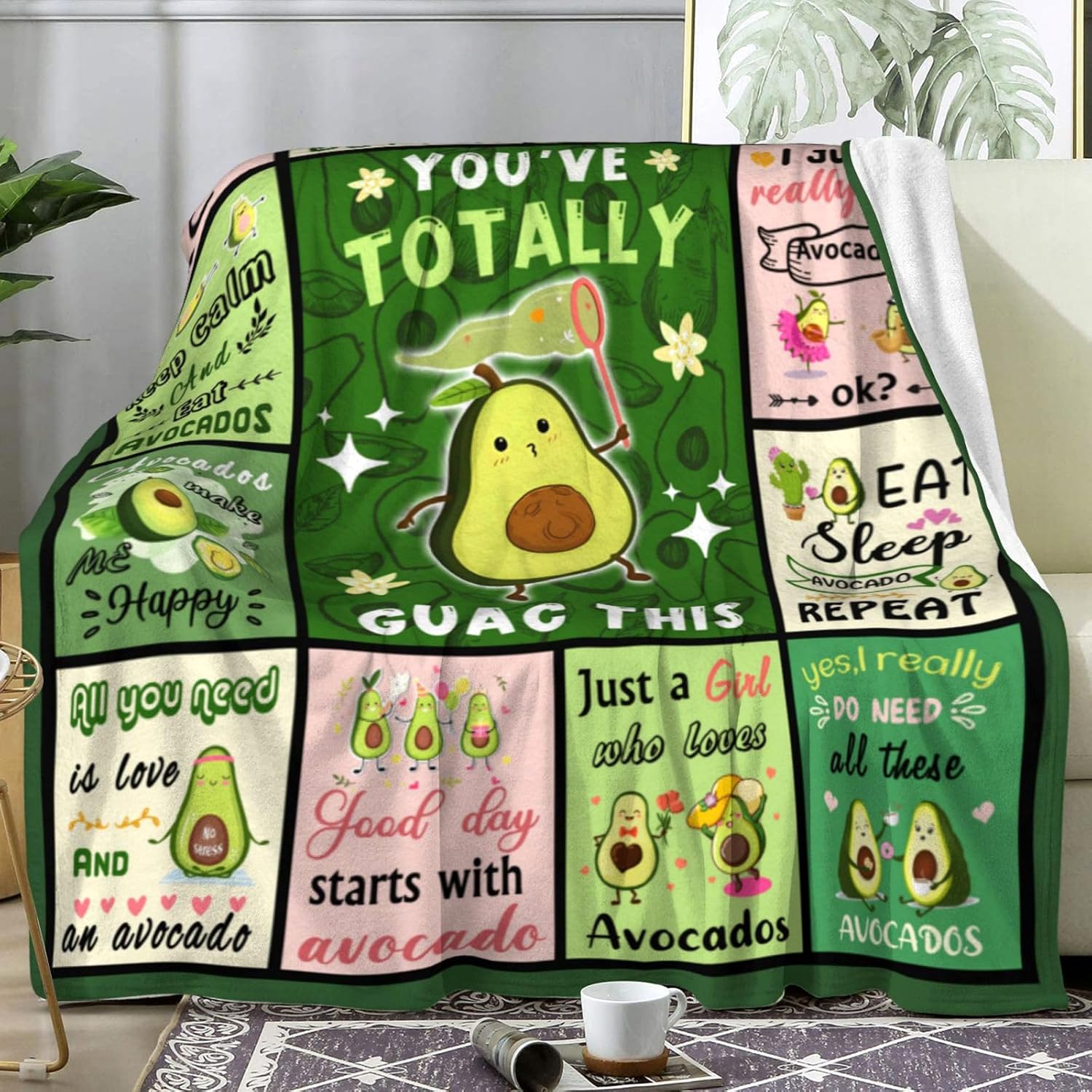 Avocado Blanket Cartoon Avocad - огляд і ціна Christmas Throw Blanket