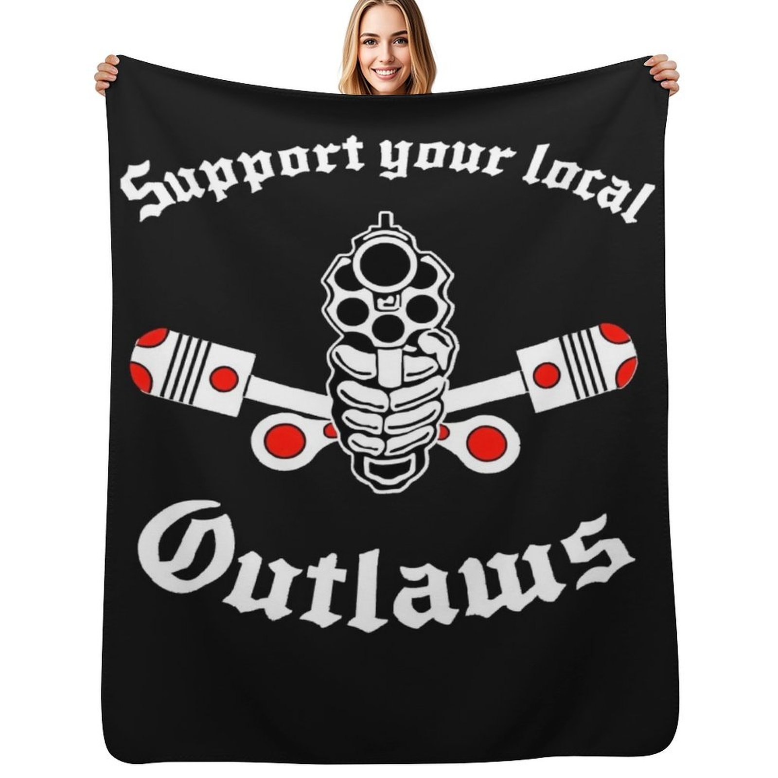 Outlaw mc Support Gift Hallowe - огляд і ціна Christmas Throw Blanket