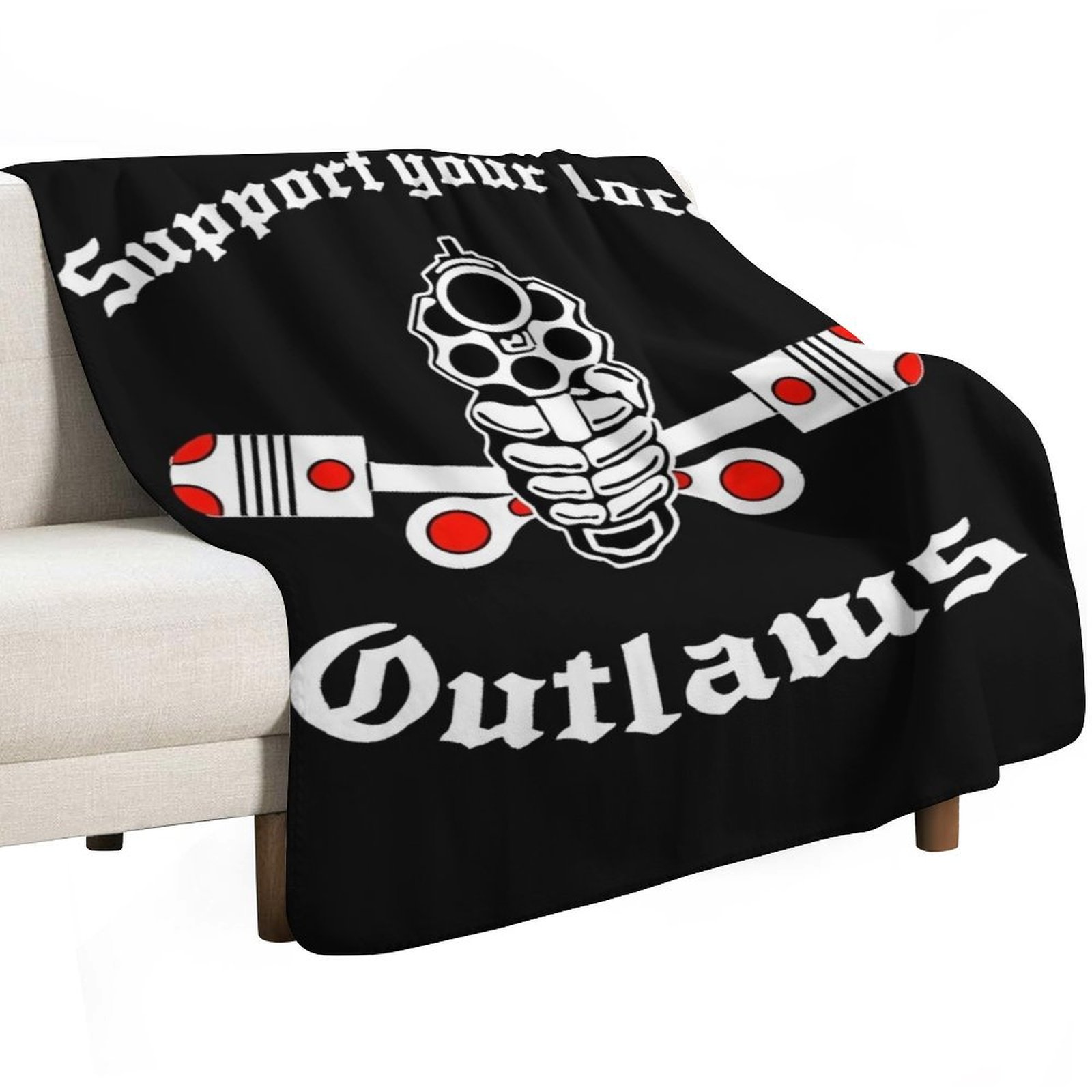 Outlaw mc Support Gift Hallowe - огляд і ціна Christmas Throw Blanket