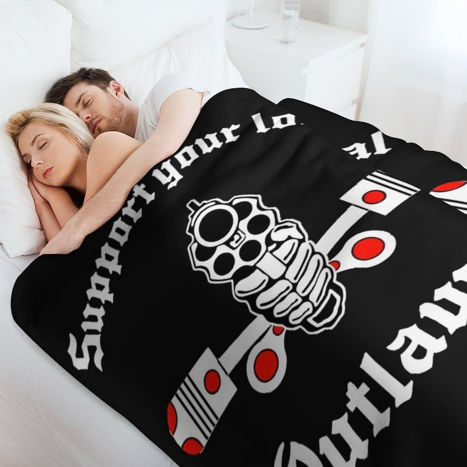 Outlaw mc Support Gift Hallowe - огляд і ціна Christmas Throw Blanket