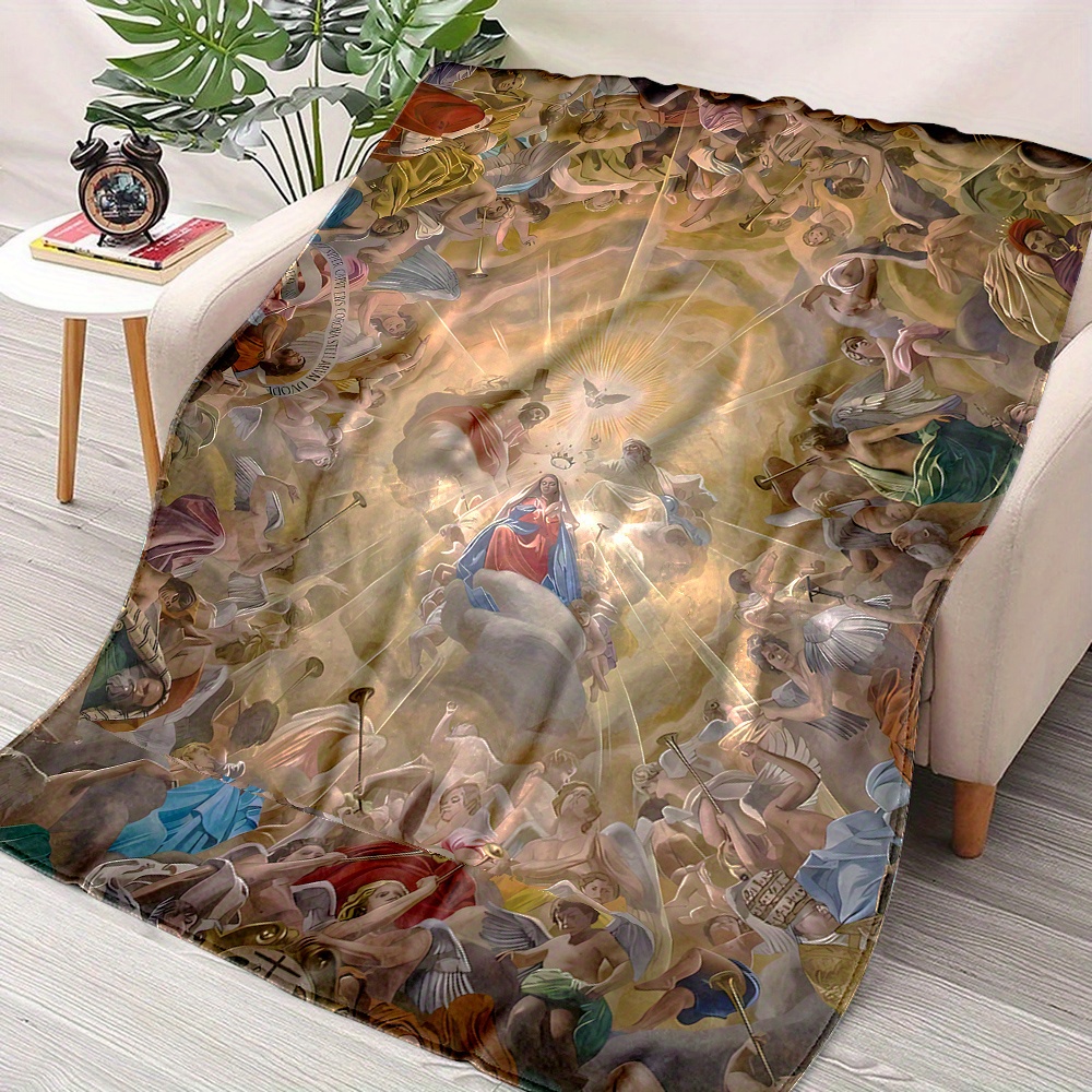 Sacred Virgin Mary Angels Heav - огляд і ціна Christmas Throw Blanket
