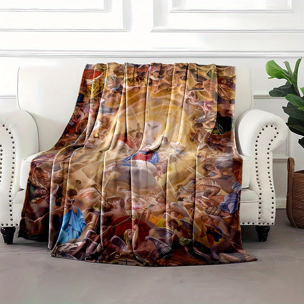 Sacred Virgin Mary Angels Heav - огляд і ціна Christmas Throw Blanket