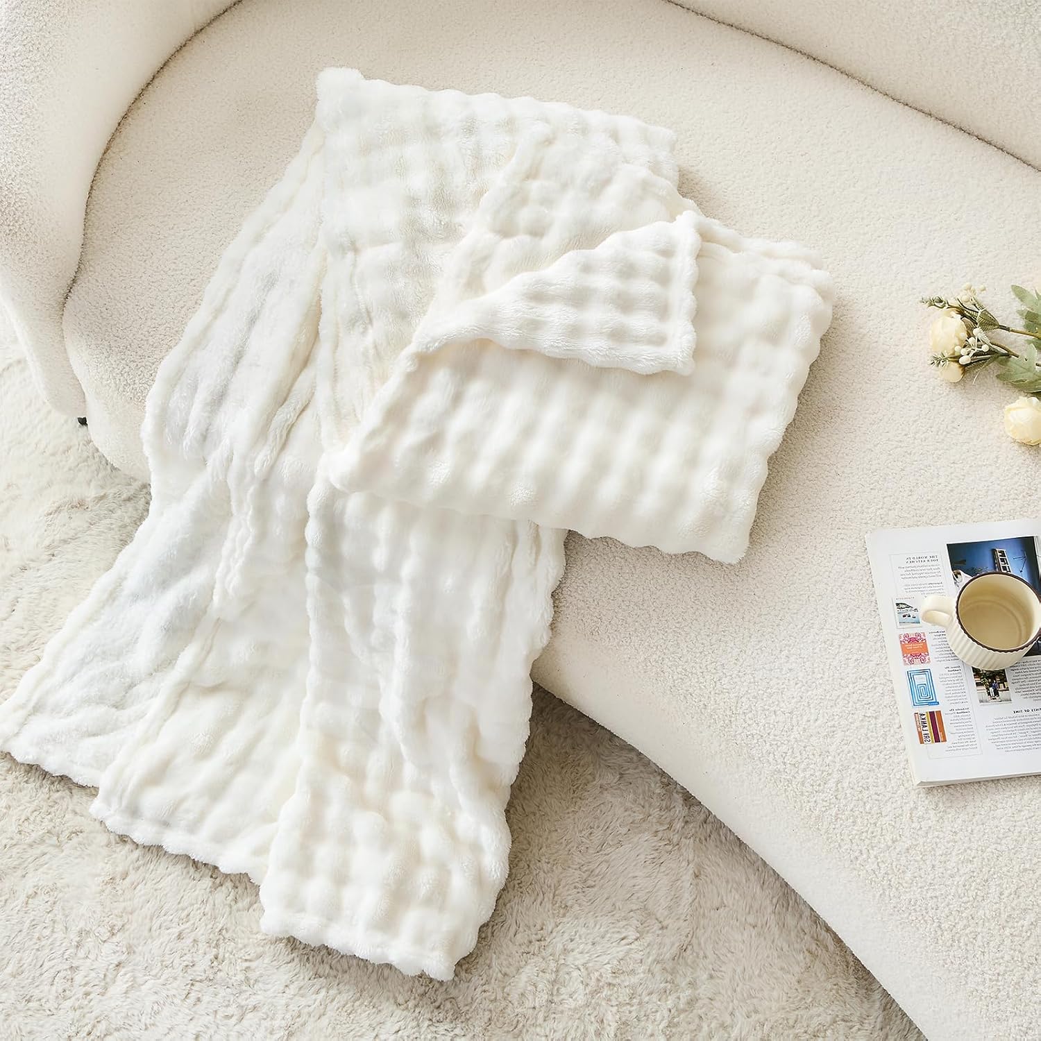 3D Bubble White Plush Blankets - огляд і ціна Christmas Throw Blanket