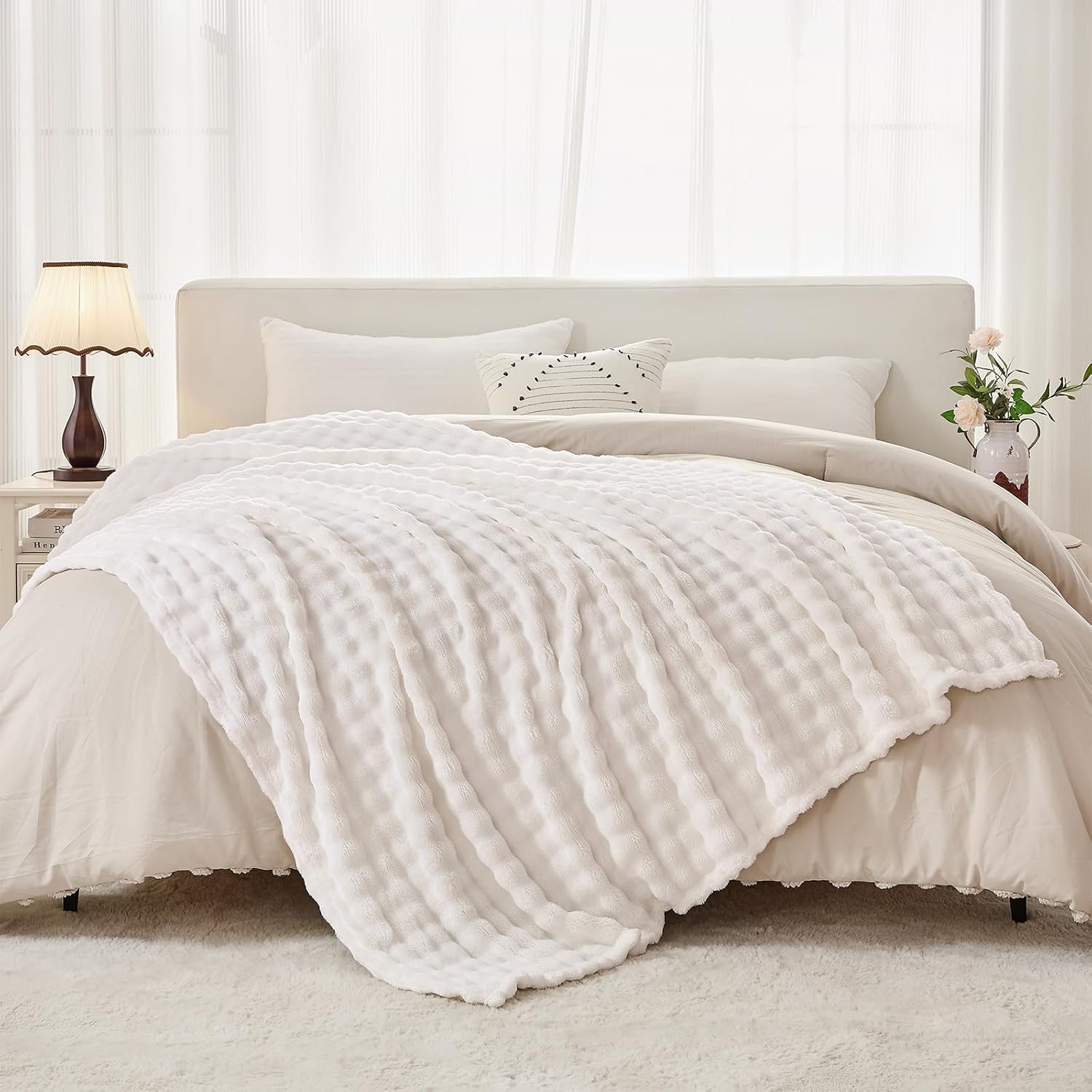 3D Bubble White Plush Blankets - огляд і ціна Christmas Throw Blanket