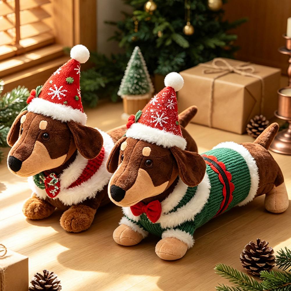 Dachshund Christmas Plush Toy  - огляд і ціна Santa Hat Plush