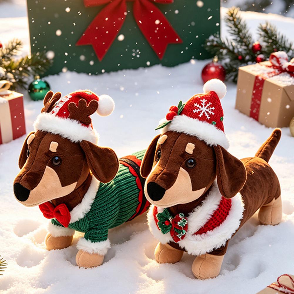 Dachshund Christmas Plush Toy  - огляд і ціна Santa Hat Plush
