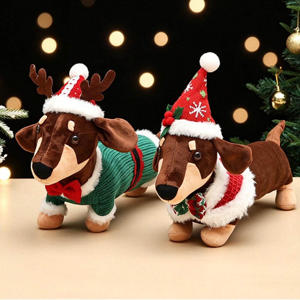 Dachshund Christmas Plush Toy  - огляд і ціна Santa Hat Plush