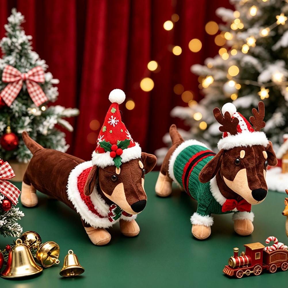 Dachshund Christmas Plush Toy  - огляд і ціна Santa Hat Plush