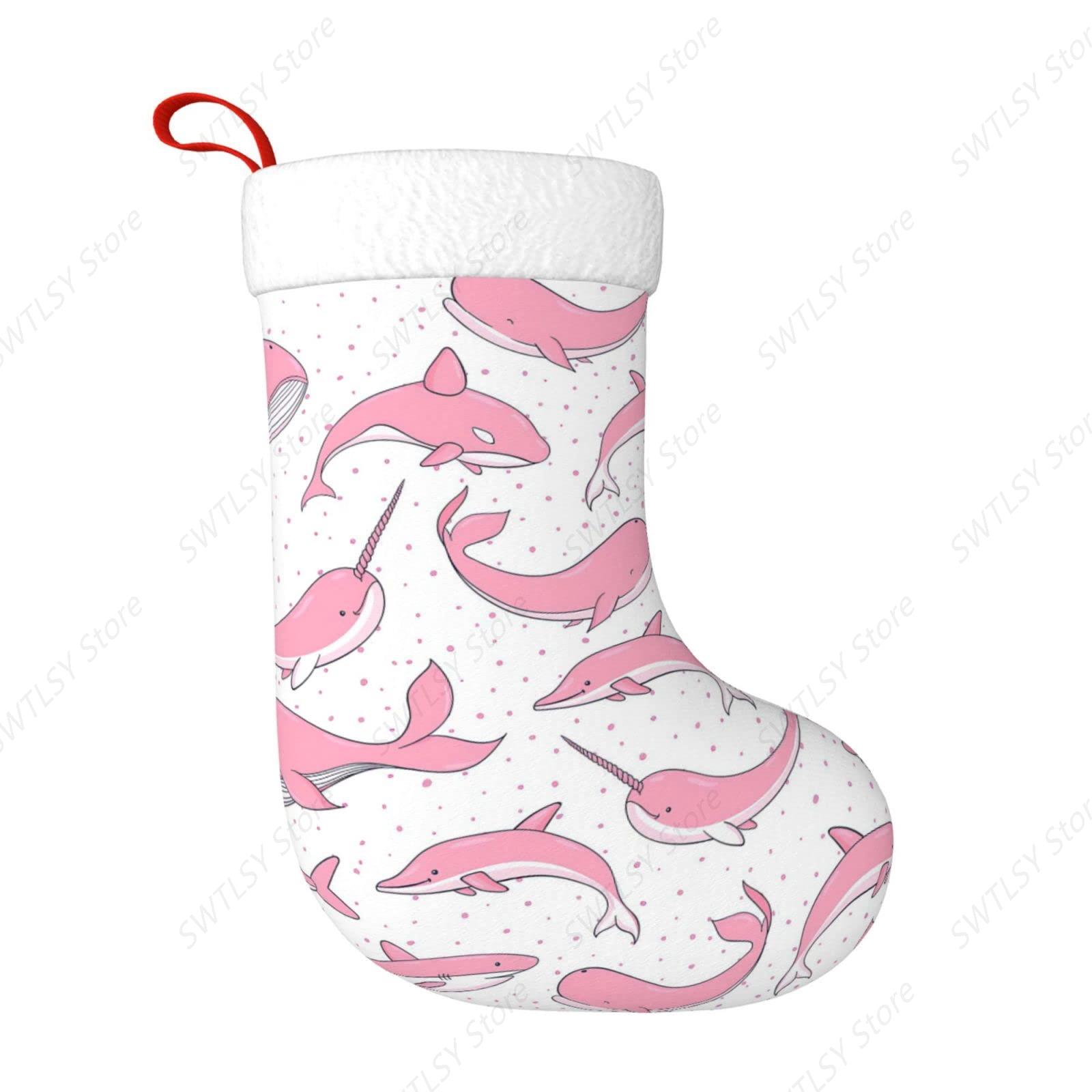Christmas Pink Whales Xmas Hol - огляд і ціна Christmas Stocking Hanging