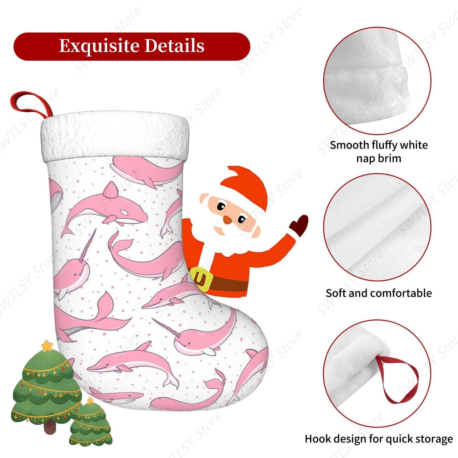 Christmas Pink Whales Xmas Hol - огляд і ціна Christmas Stocking Hanging