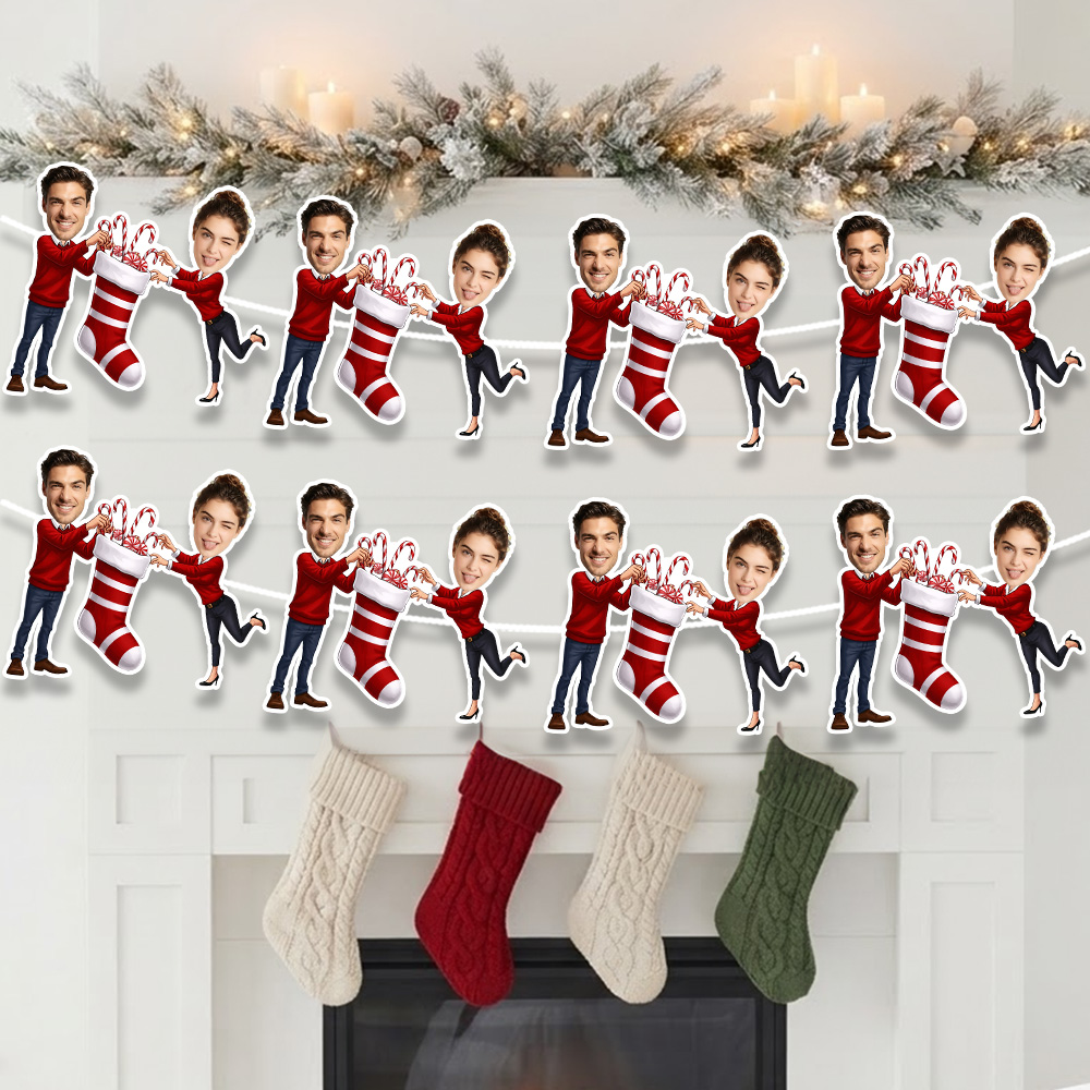 8/16/24PC Custom Photo Christm - огляд і ціна Christmas Stocking Hanging