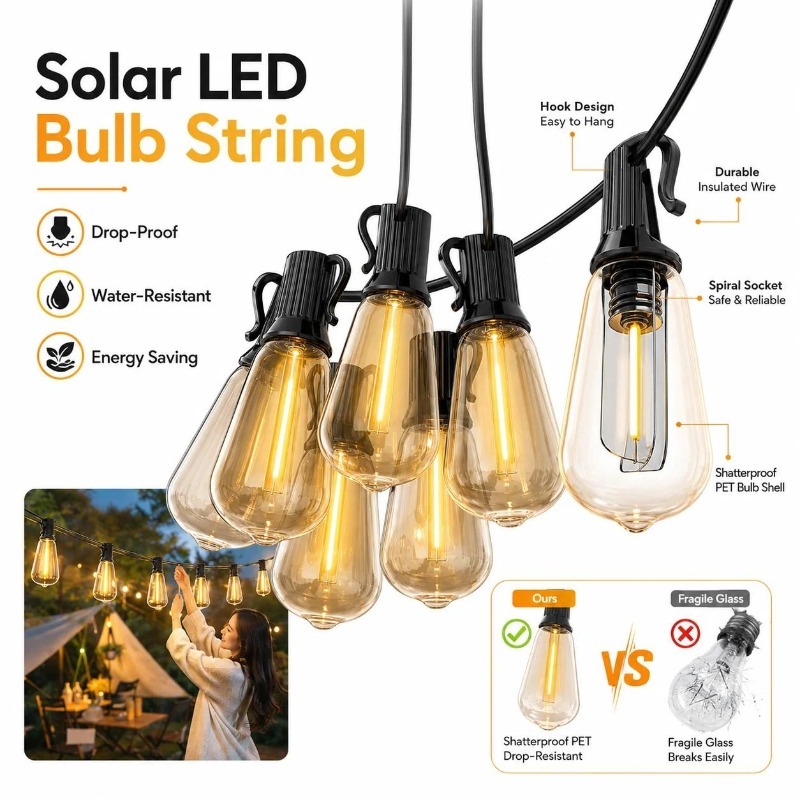 Outdoor Solar LED Papaya Fairy - огляд і ціна Led Fairy String Lights