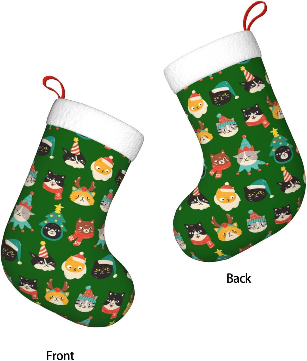 Cute Cats Green Christmas Stoc - огляд і ціна Christmas Stocking Hanging